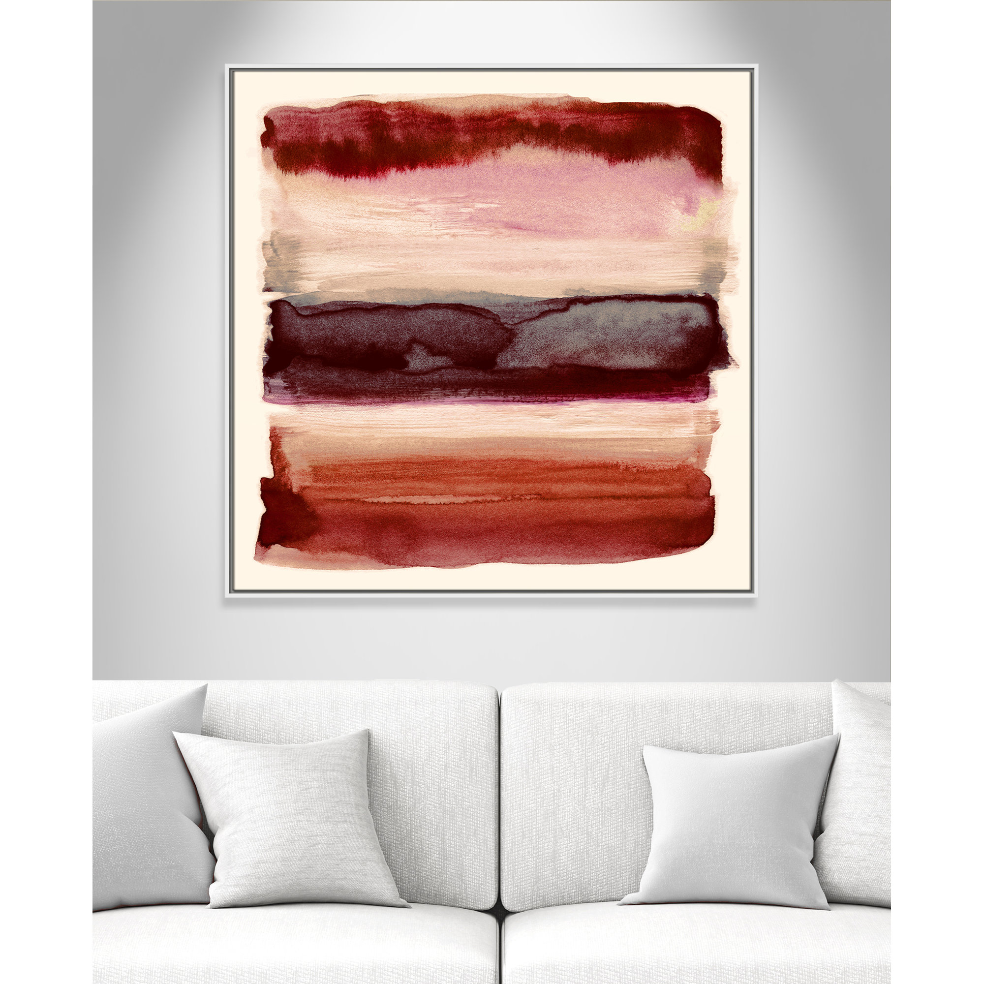 Burgundy Sky II Print by Nan, 41.5" H x 41.5" W, White