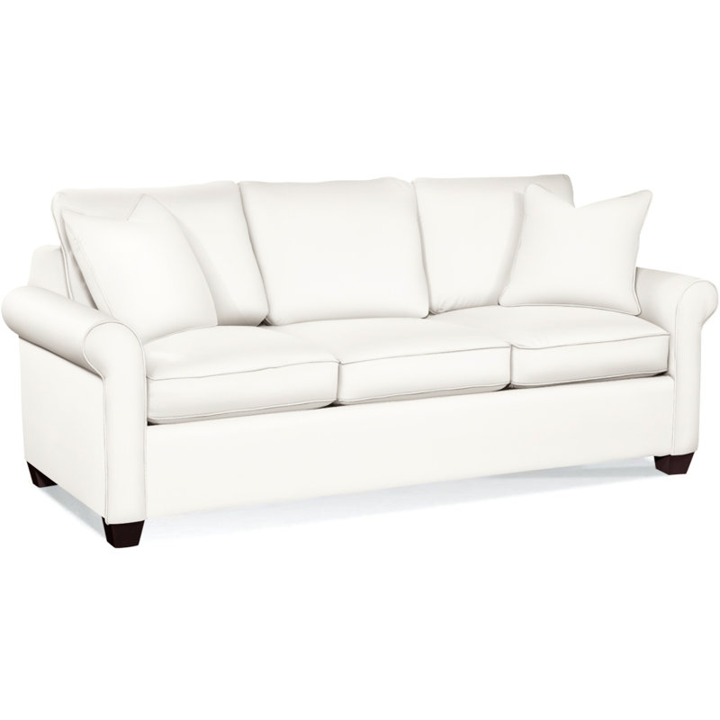 Park Lane Upholstered 81'' Sofa, Java Finish, Elite Ivory; 0321-91