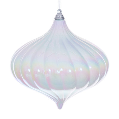  6" White Iridescent Onion. Includes 2 ornaments per bag.