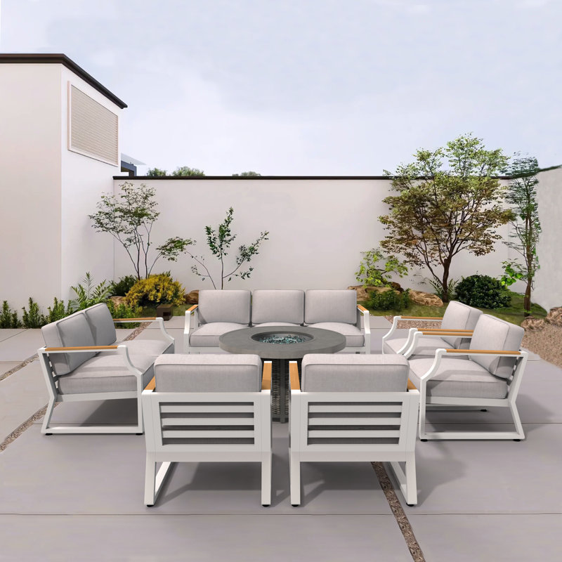 Kimley 9 - Person Patio Conversation Set with Cushions