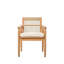 Ensemble de 2 fauteuils de patio en bois d'acacia avec dossier et accoudoirs multicolores en corde brune et coussin lavable beige