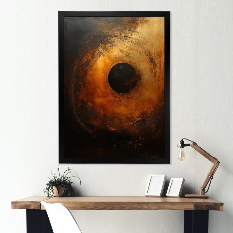 Bronze système trou noir I, H 20 po x l 12 po x P 1 po, Cadre simple noir