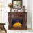 Nut-Brown Solid Wood Electric Fireplace