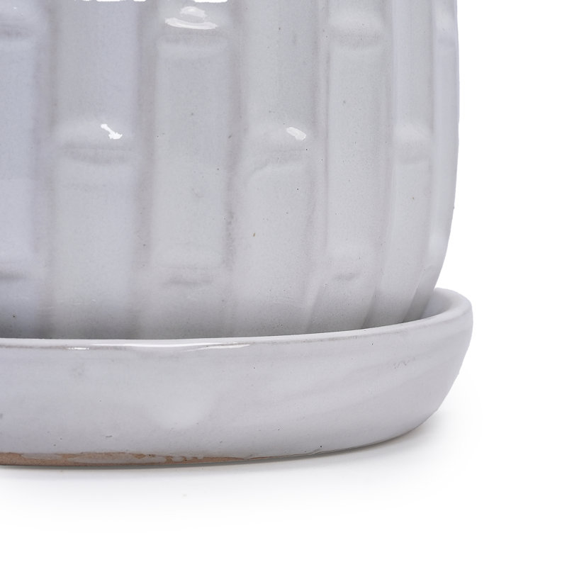 Pot de fleurs en céramique colorée, Blanc