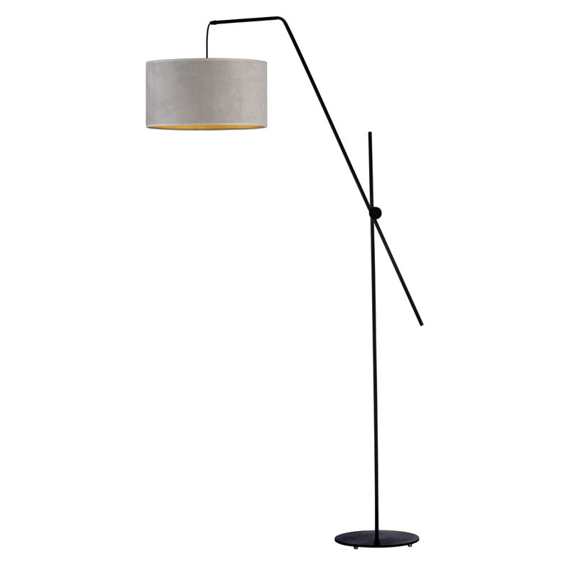 Lazaya 176cm Task Floor Lamp, Grey/Gold