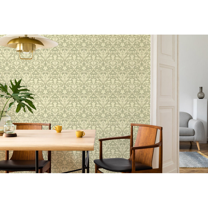 Ribbon Lily - Wallpaper, Pale Herb, Premium Paper
