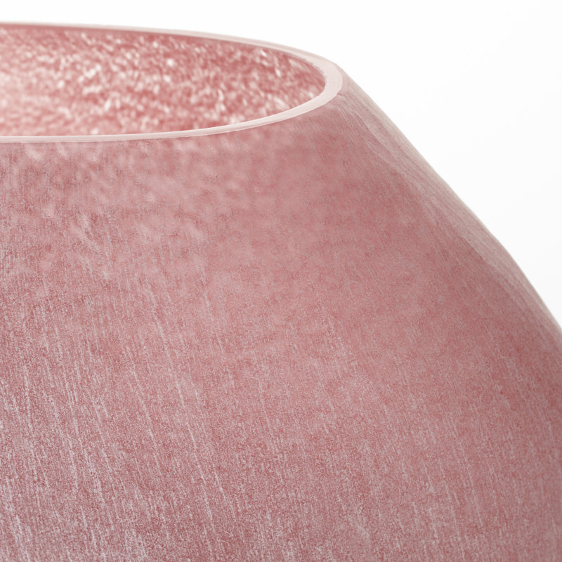 Vase de table en céramique rose Sands, H 13,5 po x l 9 po x P 4,5 po