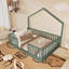 Lit simple en bois avec garde-corps haut pour enfants-612373719