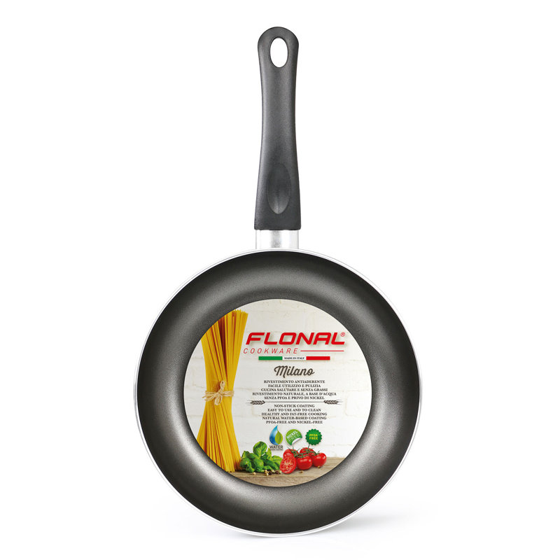 Italian Nonstick Flat Frying Pan For Pancakes, Crepes, Eggs - Milano - 9.8'', 9.8"