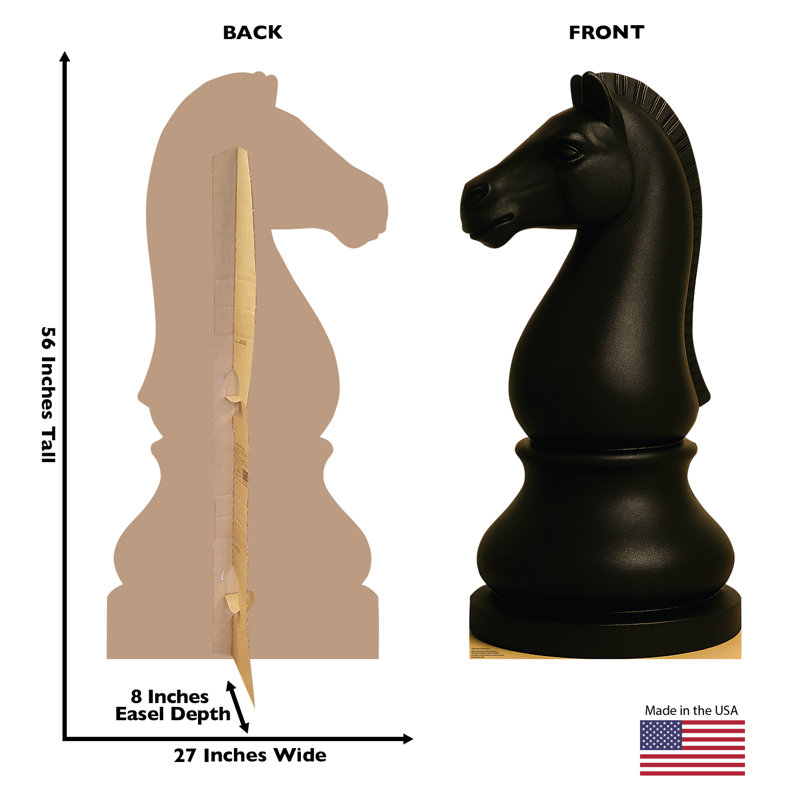Chess Knight - noir