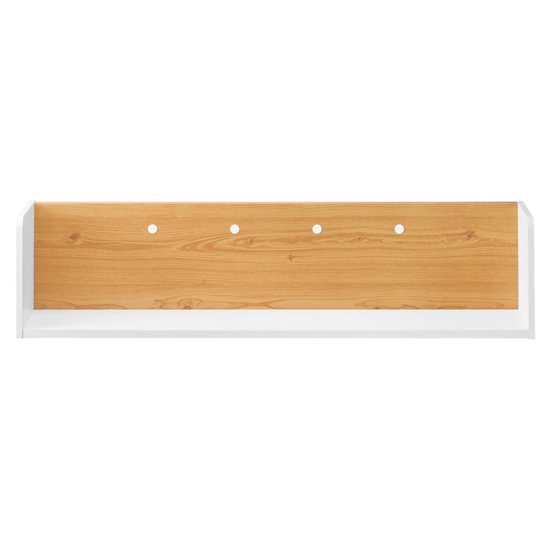 Modway Kinetic Wall-Mount Shelf, White/Natural