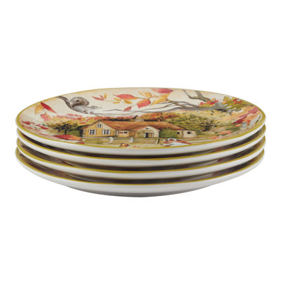Woodland Critters Set of 4 Dinner Plates