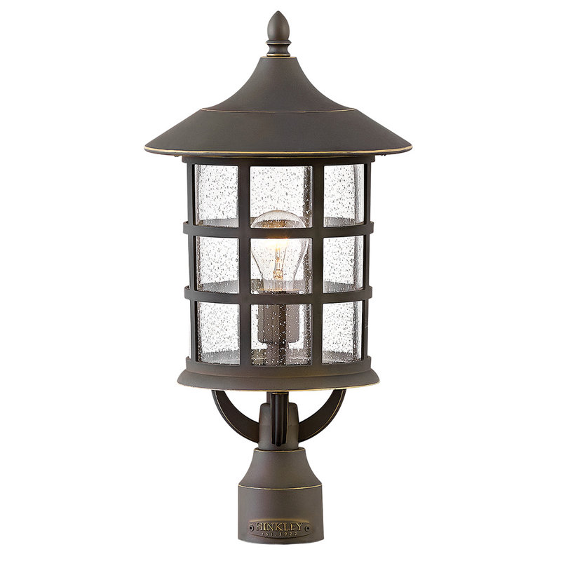Coastal 12V Composite Outdoor Post Mount Lantern with Clear Seedy Glass (Post Sold Separately), Oil Rubbed Bronze