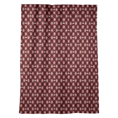 Panneau de rideau simple avec passe-tringle argyle crâne