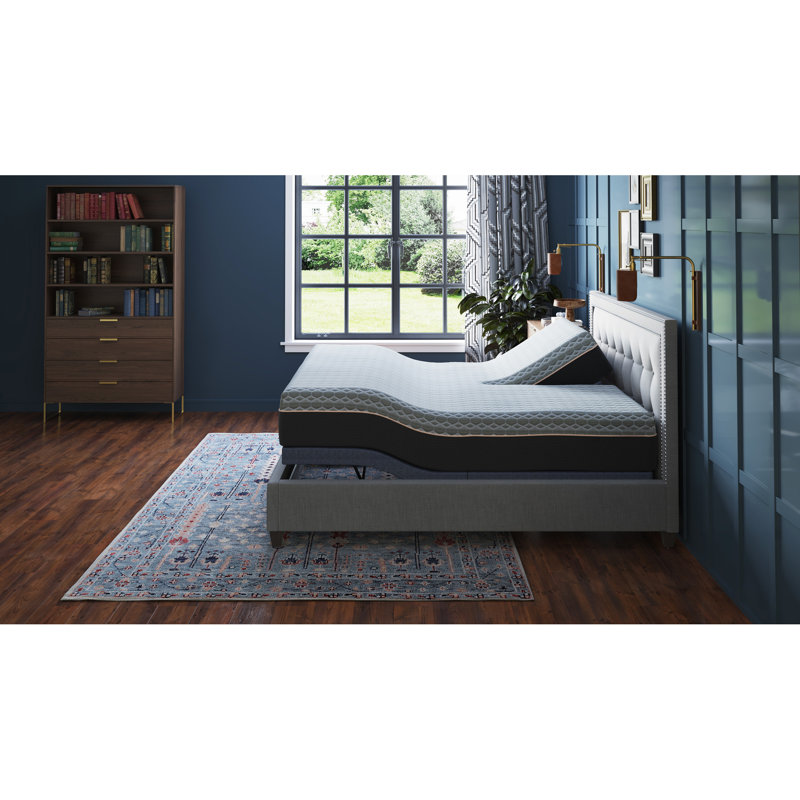 Queen Size Adjustable Bed Base Bt3000 - Head And Foot Adjustment, Wireless Remote With Programmable Positions, Chargers, , 3 Preset Positions  Tv/Zero Gravity/Lounge , Strong Massage, Led Lights,