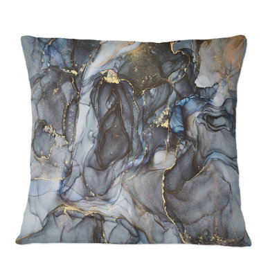 Coussin décoratif imprimé noir Modern Gold