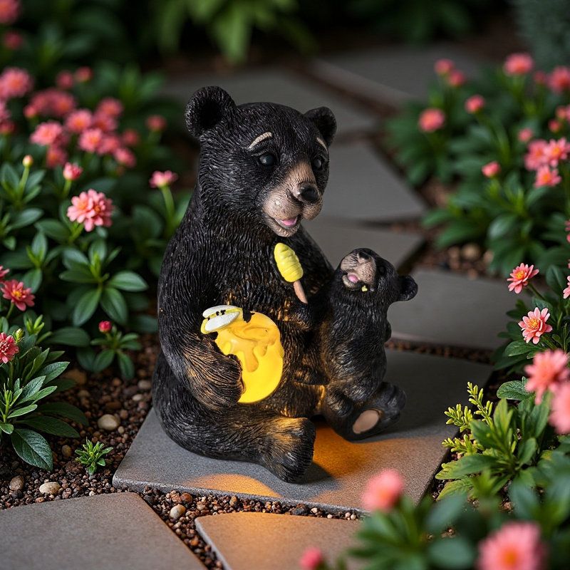 Chimpanzee and Dwarf Statues