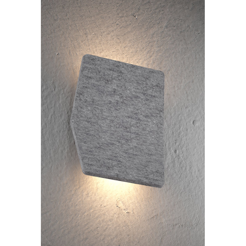 Hush LED Flush Mounted Sconce, 10.6" H x 9.1" W x 3.75" D, Light Gray