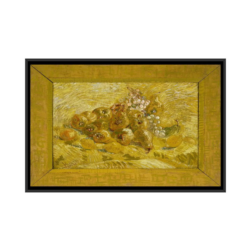 « quinces, citrons, poires et raisins » par vincent van gogh, reproduction d’art sur toile, H 18 po x l 26 po x P 1,5 po
