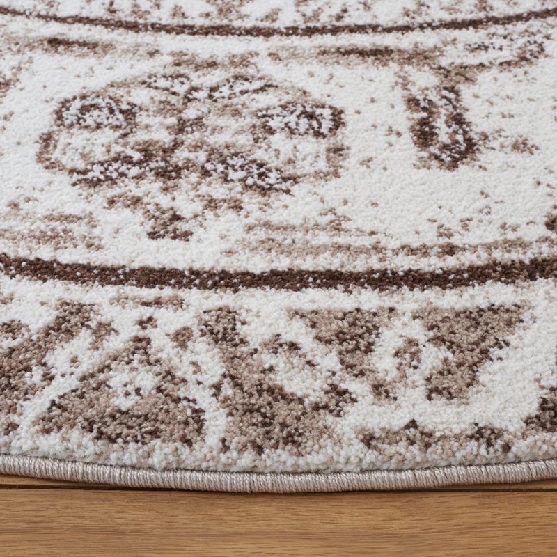 Tapis oriental brun / ivoire Ferrill, Tapis de couloir 2 pi 3 po x 8 pi