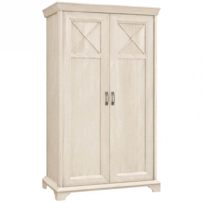 Karev 2 Door Wardrobe in White Pine, 123 cm