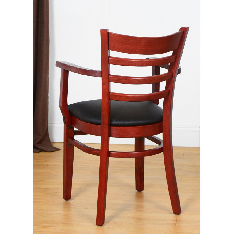 Littles 18'' H Upholstered Beech Arm Chair, Mahogany