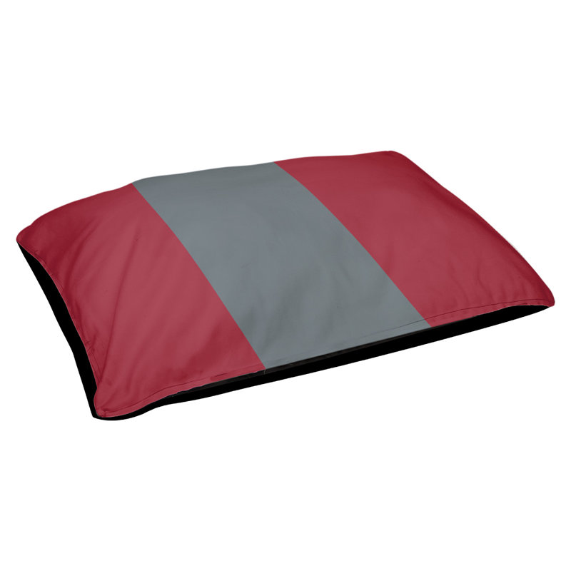 Coussin d'extérieur pour chien Florida Tribe, Grand (l 40 po x P 30 po x H 6,5 po), Red/Gray/Red