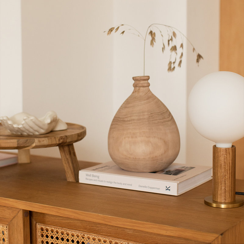 Knuckle Table Lamp, Oak
