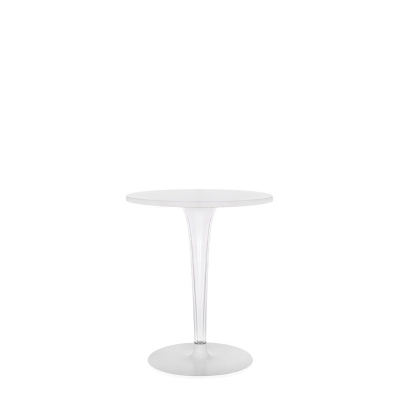 Toptop Per Dr. Yes Coffee Table, 24", Chrome/Dark Gray, Black Melamine