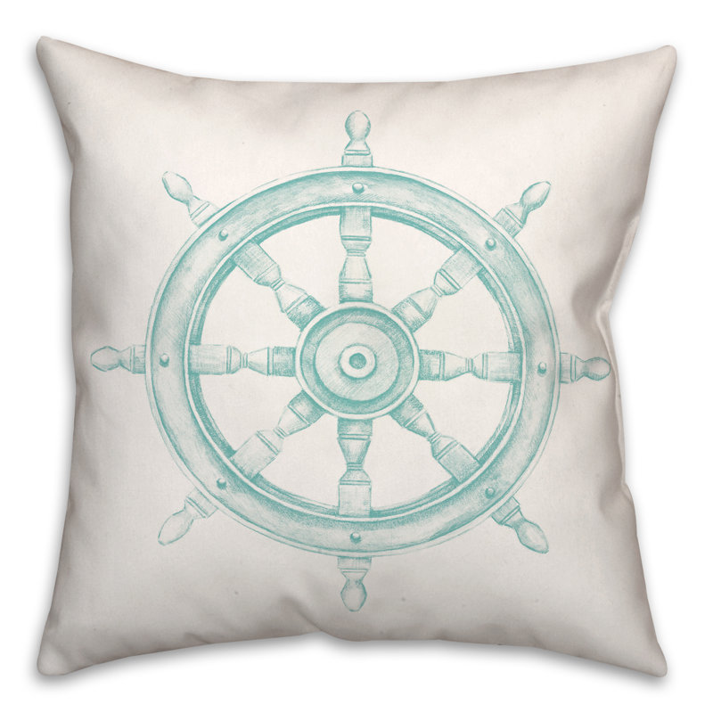  Housse et insert de coussin carré de roue de bateau, Sarcelle