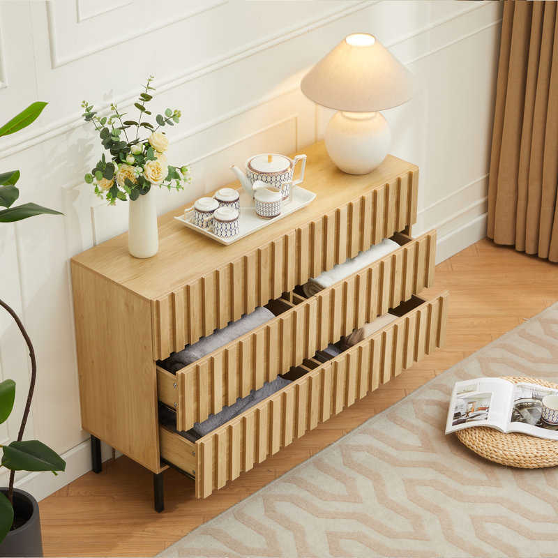 Commode double 6 tiroirs l 43,3 po, Ivoire ivoire