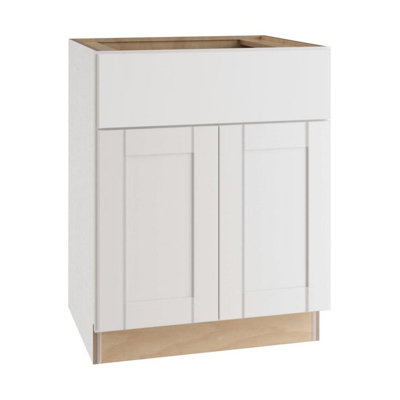 Gallery Express Haven Plywood Assembled 27 in W X 21 in D X 34.5 in H Vanity Depth Sink Base Kitchen Cabinet in White