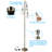 66.5" Tree Floor Lamp, Industrial Rustic Tall Standing Pole Lamp, 3 T10/T30 Bulbs, Antique Brass