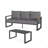 2-Piece 3-Seat Outdoor Sofa Couch Set, 75" All-Weather 3-Seat Aluminum Patio Sofa With Thick  Cushions  & 44" Glass Coffee Table-1018433217