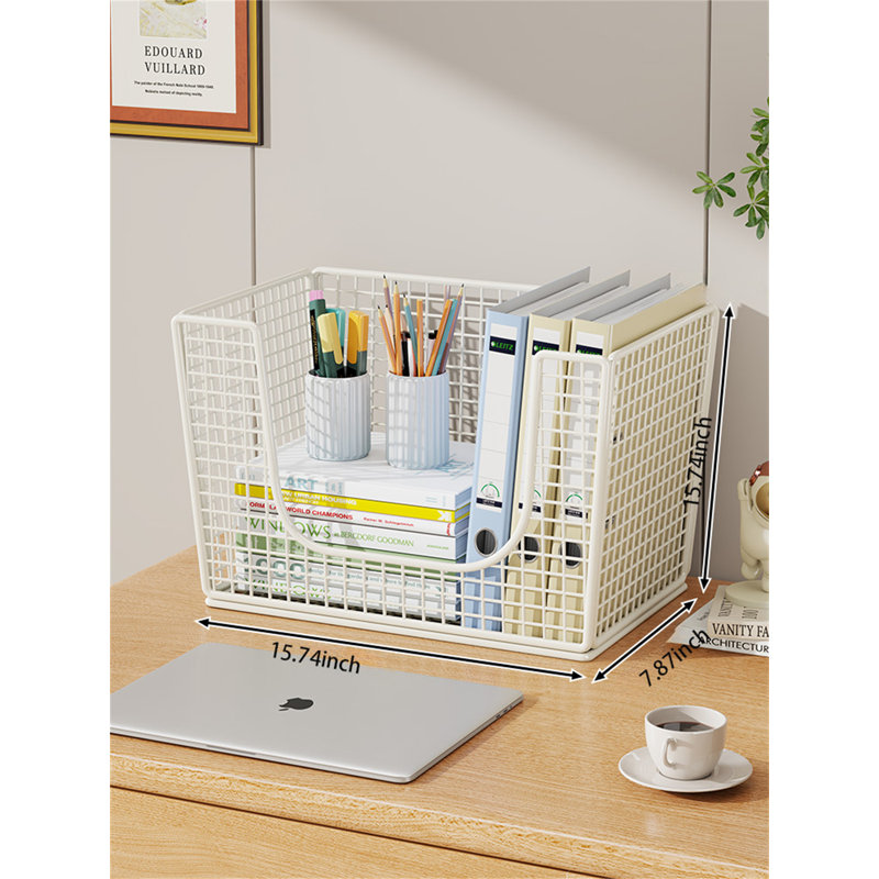 Organisateur de bureau en métal Maricar, Blanc