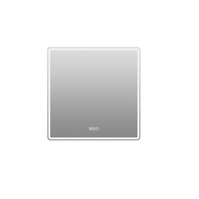 Miroir de meuble-lavabo 36 po x 36 po à DEL avec bande lumineuse givrée, 3 couleurs d'intensité variable et antibuée