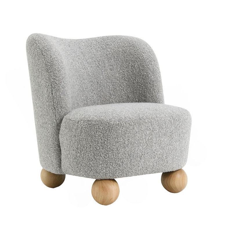 Chaise d'appoint de style contemporain 1pc, Gris, Naturel