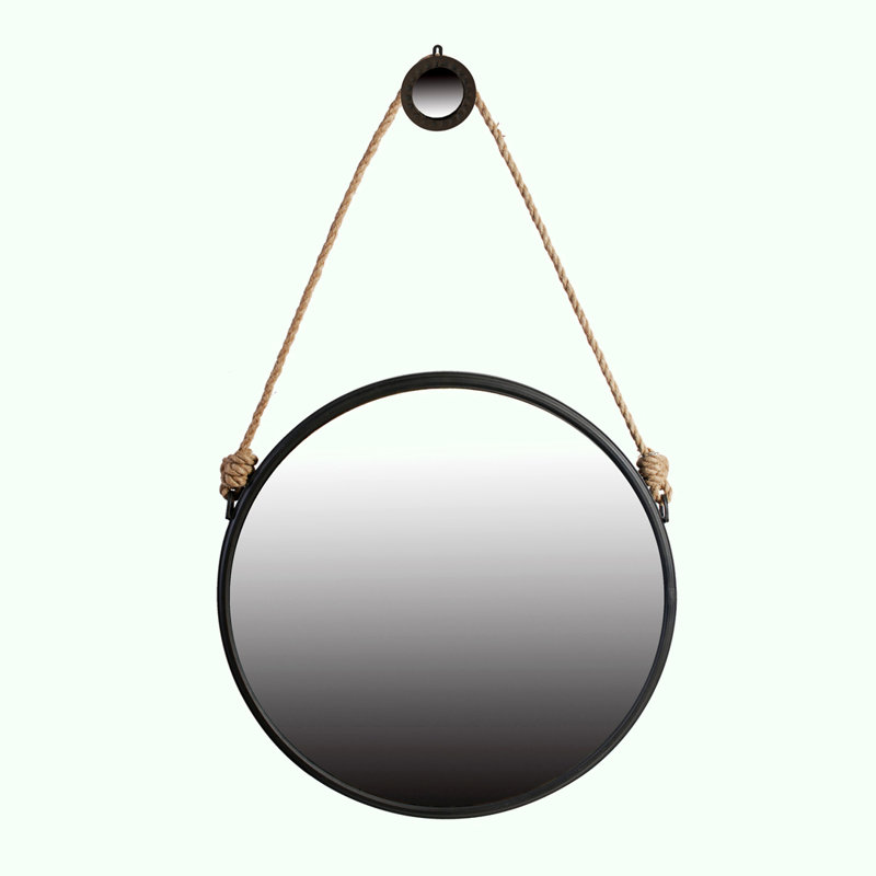 29.5" Round Mirror with Black Framed