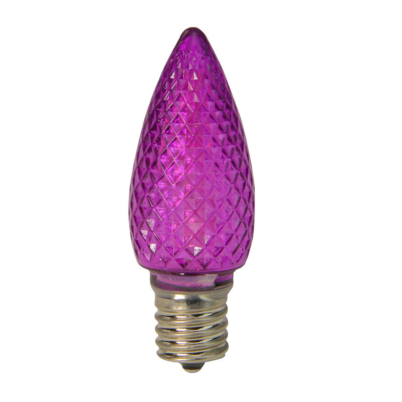 Ampoules de rechange à DEL facettes transparentes C9, Mauve