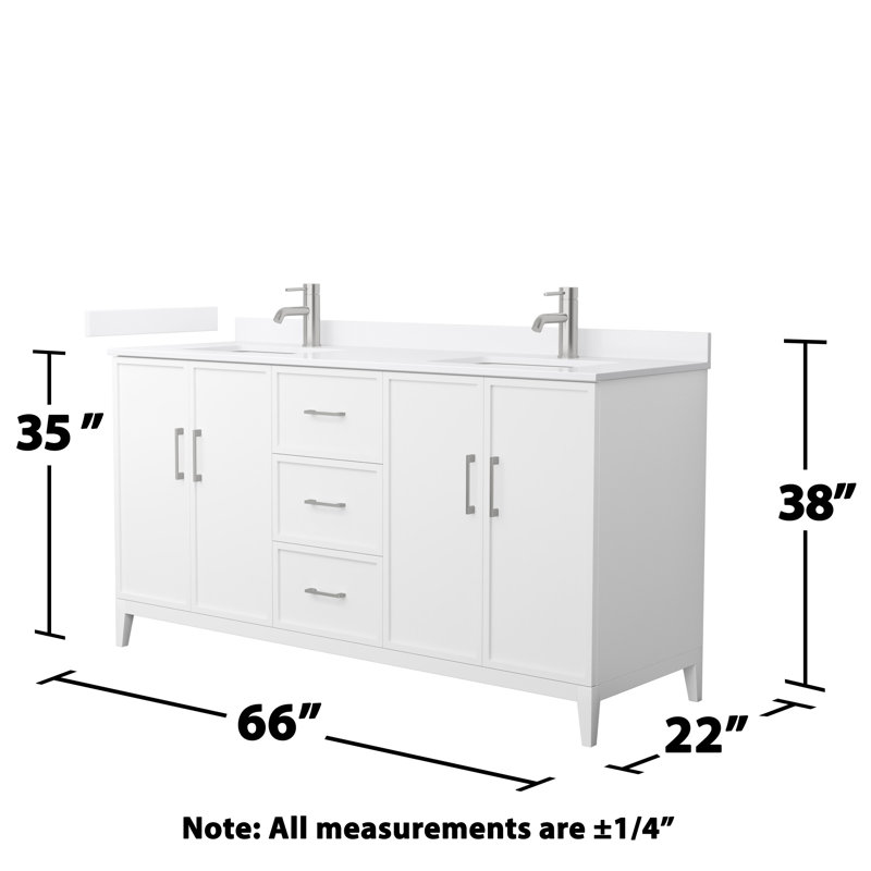 Elan 66'' W Vanity, Single, Brushed Nickel, White