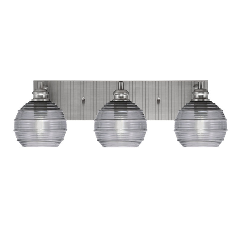 Éclairage pour meuble-lavabo 3 lumières Aspa, Nickel brossé, Gris