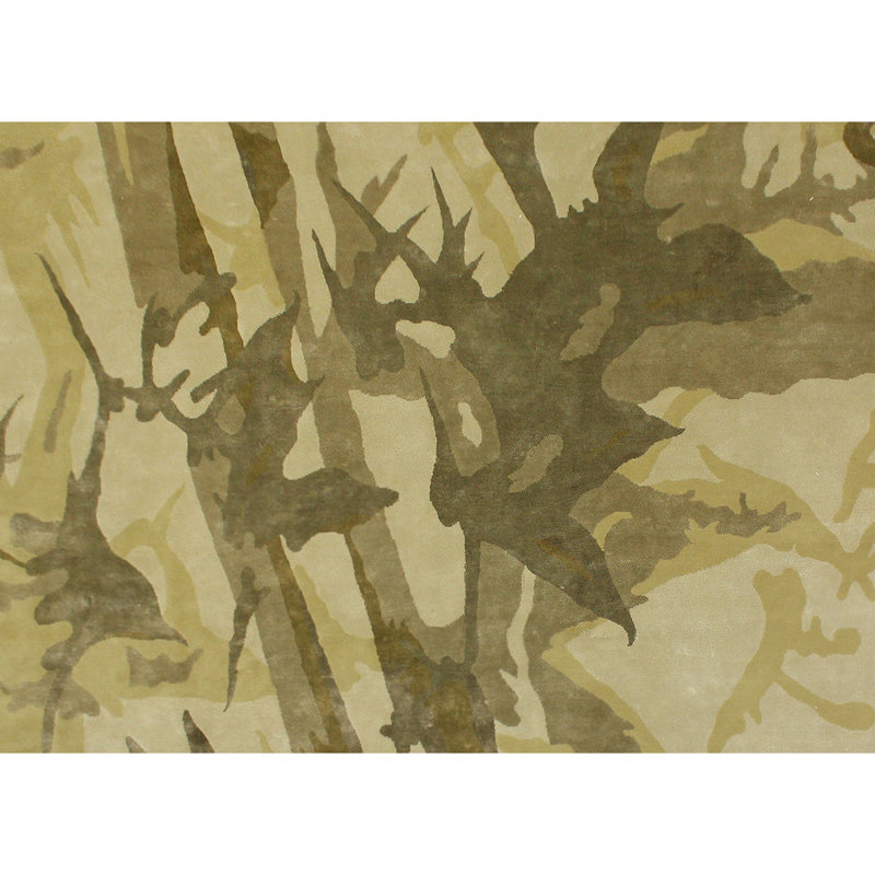Abstract Area Rug in Olive, Rectangle 3' x 5'
