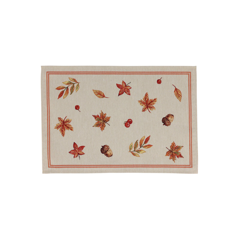 Autumn Leaves and Acorns Fabric Placemats Set of 4