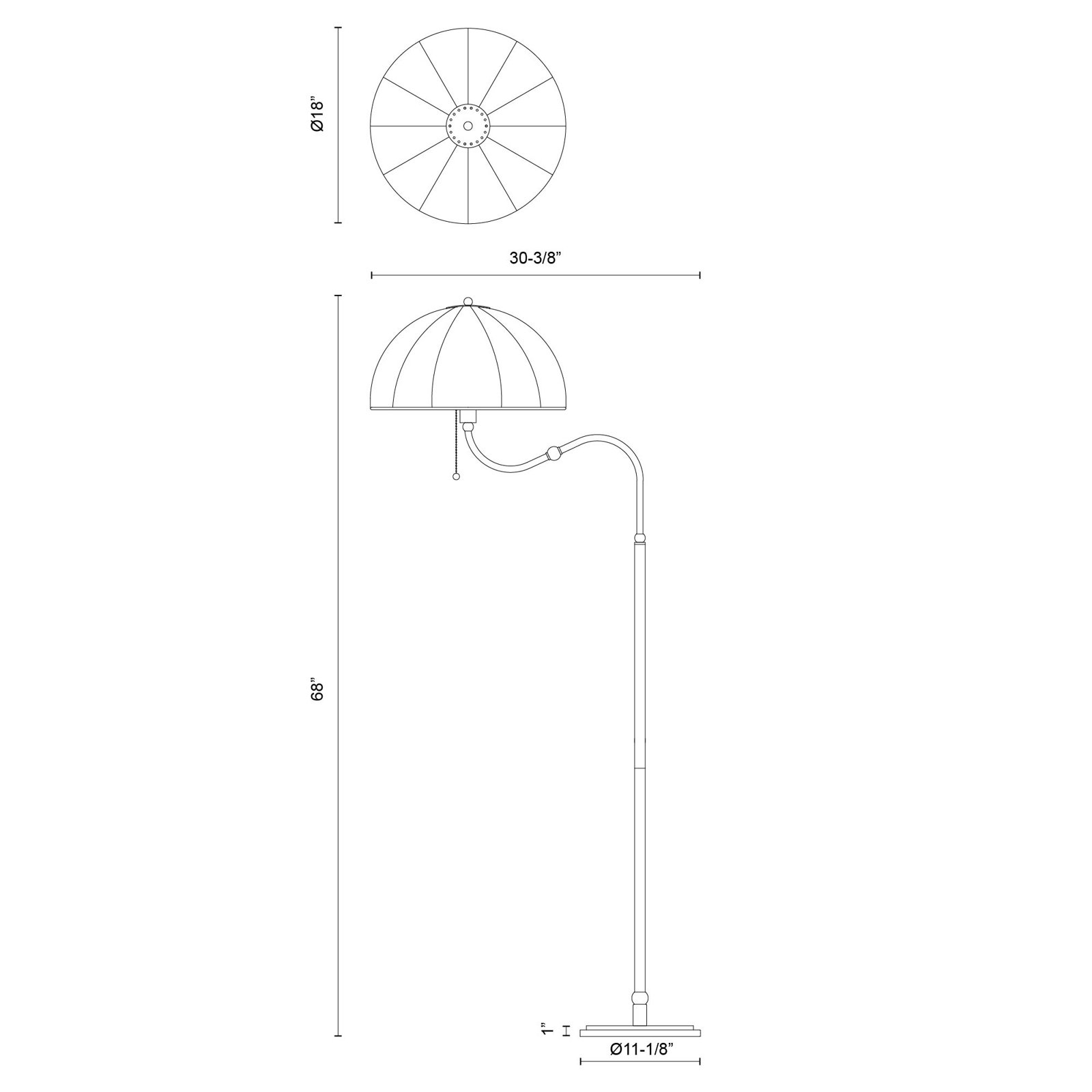 Tuscany 68'' Steel Floor Lamp, Matte Black