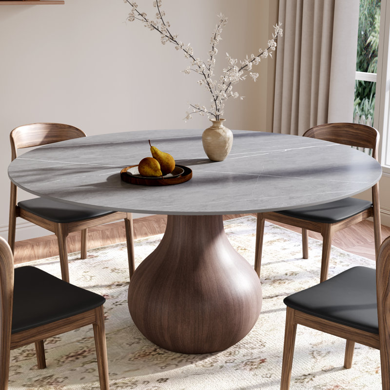 Minimalist Dining Table Gray, 29.5"H x 47.24"L x 47.24"W