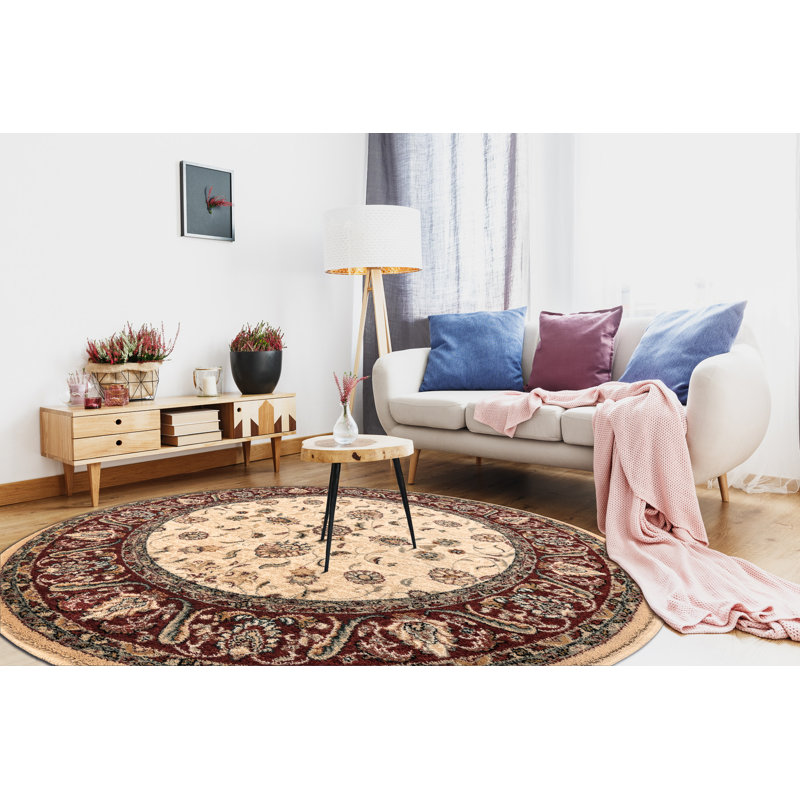 Round Deseria Oriental Wool Area Rug, Round 200cm