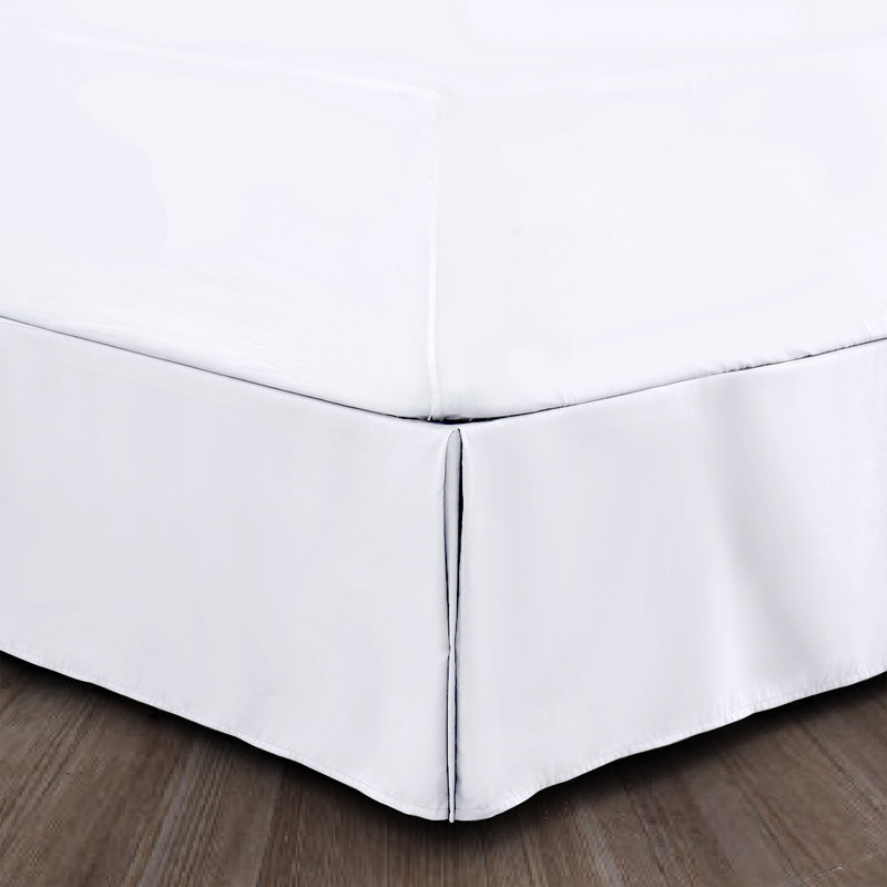 Jupe de lit de 16 po avec jupes de lit en microfibre brossée plissée, Très grand, Blanc