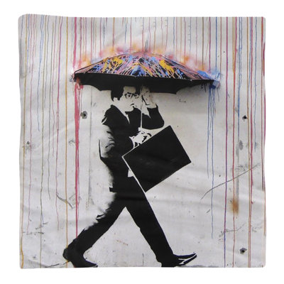 Serviette de table de salle à manger walking through Rainbow Rain de business man
