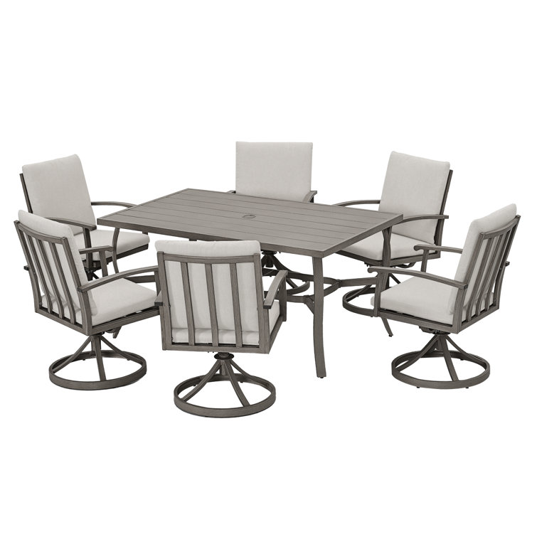 Whittlesey Rectangular Aluminum Dining Set with Cushions
