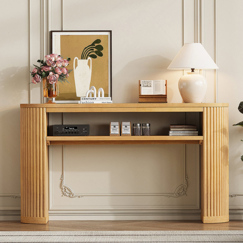 Console rustique avec pieds cannelés Trexm